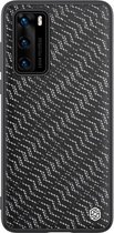 Voor Huawei P40 NILLKIN Glorious Series TPU + PC 3D Geometrische Textuur Reflecterende Mobiele Telefoon Beschermhoes (Zilver Licht)