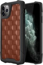 3D reliëf PU + pc + TPU skidproof schokbestendig hoesje voor iPhone 11 Pro (bruin)