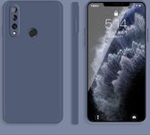 Voor Huawei Enjoy 10 Plus Effen Kleur Imitatie Vloeibare Siliconen Rechte Rand Valbestendige Volledige Dekking Beschermhoes (Grijs)