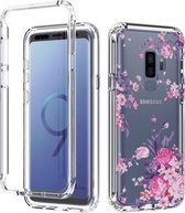 Voor Samsung Galaxy S9 Plus 2 in 1 hoog transparant geverfd schokbestendig PC + TPU beschermhoes (roze)