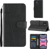 Stiksels Kalfsstructuur Gesp Horizontale Flip Leren Case met Houder & Kaartsleuven & Portemonnee & Lanyard Voor iPhone 11 Pro (Zwart)
