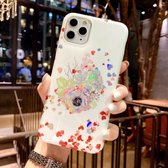 IMD Laser Flower Pattern TPU beschermhoes voor iPhone 11 (witte bloem)