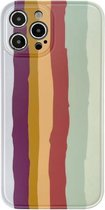 Rainbow IMD schokbestendige TPU beschermhoes voor iPhone 12 Mini (bruin)
