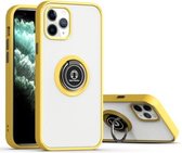 Q Shadow 1 Generation-serie TPU + pc-beschermhoes met 360 graden roterende ringhouder voor iPhone 12 Pro Max (geel + wit)