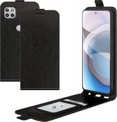 Voor Motorola Moto One 5G Ace R64 Texture enkele verticale flip lederen beschermhoes met kaartsleuven en fotolijst (zwart)