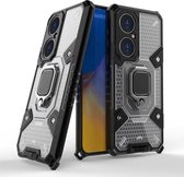 Voor Huawei P50 Space PC + TPU-ringhouder beschermhoes (wit)