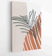 Botanical wall art vector set. Earth tone boho foliage line art drawing with abstract shape 1 - Moderne schilderijen – Vertical – 1887340195 - 80*60 Vertical