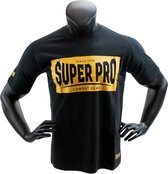 Super Pro T-Shirt S.P. Block-Logo Zwart/Goud maat 140
