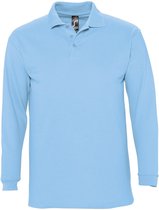 SOLS Heren-Winter II Poloshirt met lange mouwen van Piqué katoen (Sky)