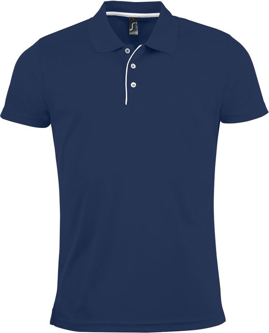 SOLS Heren Performer korte mouw Pique Polo Shirt (Franse marine)