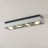 Arcchio - LED plafondlamp - 4 lichts - aluminium, metaal - H: 9 cm - GU10 - wit - Inclusief lichtbronnen