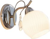 Lindby - wandlamp - 1licht - glas, metaal - H: 17 cm - E14 - wit, chroom