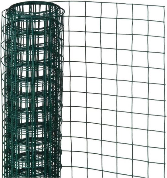 2x rollen tuinhek vierkant gaas groen - 50 x 500 cm - gegalvaniseerd staaldraad UV... bol.com