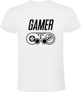 Gamer Heren t-shirt | Wit | Joystick | Controller | Game Console | Computerspel | Game Computer | Videogame | Videospel