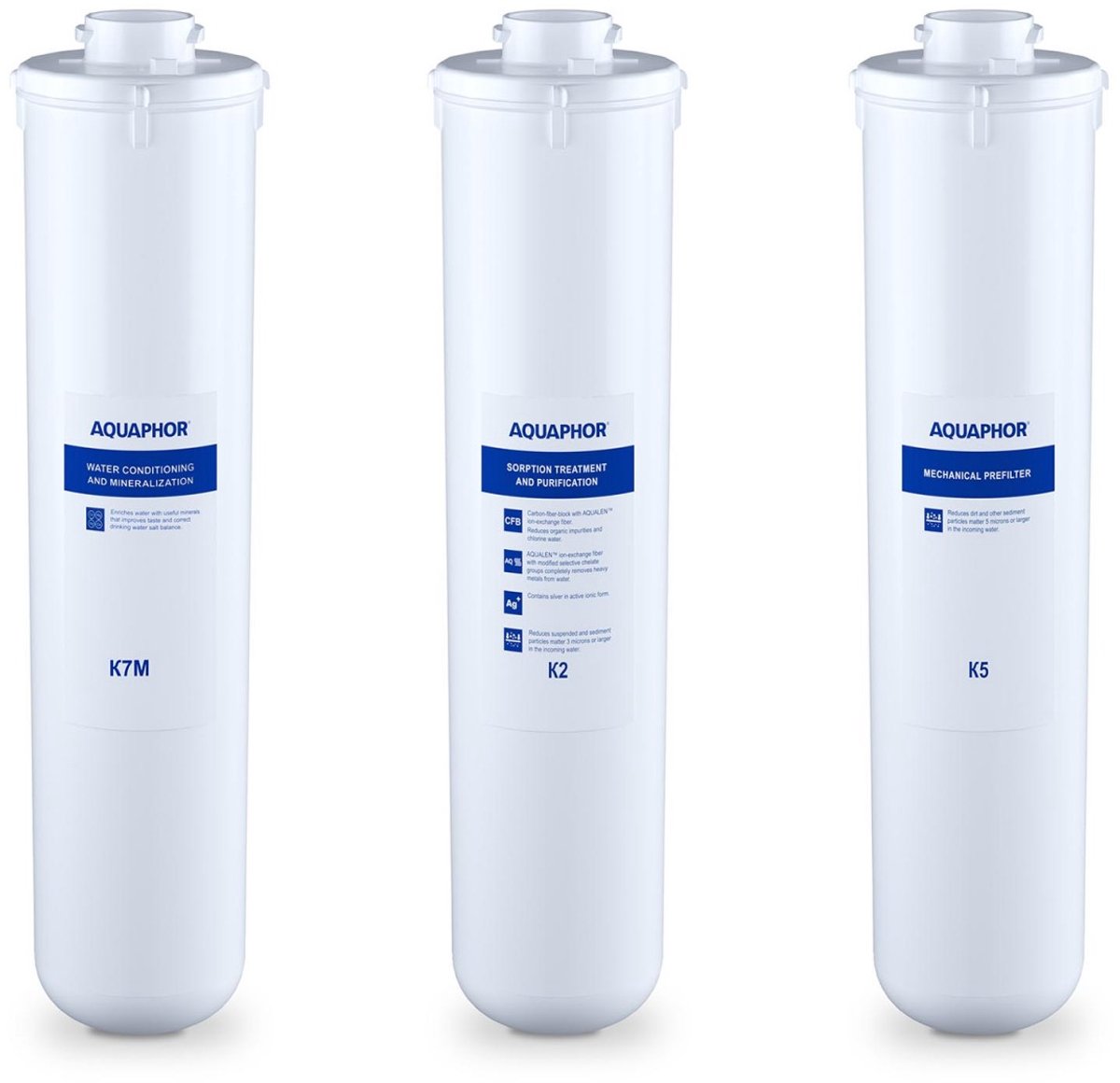 Aquaphor omgekeerde osmose waterfilter - vervangende filterset K2 + K5 + K7M