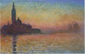 San Giorgio Maggiore in de schemering, Claude Monet - Foto op Forex - 120 x 80 cm