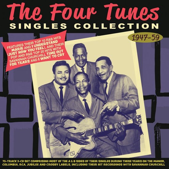 Albumhoes "The Four Tunes Singles Collection 1947-59" met een foto van de vier mannen.