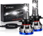 LTPAG - 2 x LED H7-koplamp - CSP 72W - 12000 LM - 6000 K - Autokoplampconversiekits Vervanging voor halogeenlampen of HID-lampen Helder - wit xenonlicht - met een 360 ° verstelbare en verwijd