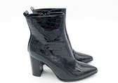 Smile Favorites® Dames Enkellaarzen met Hak - Zwart - Imitatieleer - Maat 38 -