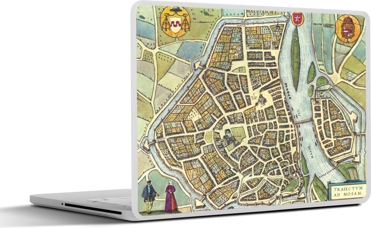 Laptop sticker - 11.6 inch - Kaart - Maastricht - Vintage - 30x21cm - Laptopstickers - Laptop skin - Cover