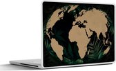 Laptop sticker - 14 inch - Wereldkaart - Wereldbol - Planten - 32x5x23x5cm - Laptopstickers - Laptop skin - Cover