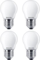 4 stuks Philips led kogellamp E27 4.3W 2700K Mat Niet dimbaar