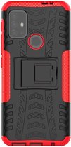 Motorola Moto G10/G20/G30 Hoesje Hybride Back Cover Kickstand Rood