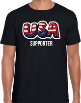 Zwart usa fan t-shirt voor heren - usa supporter - Amerika supporter - EK/ WK shirt / outfit 2XL