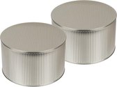 Set van 2x stuks opslagboxen/voorraadblik met klik-deksel in de kleur zilver van tin-metaal  met formaat 17 x 10.3 cm