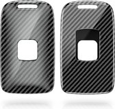 kwmobile autosleutelhoes voor Renault 4-knops Smartkey autosleutel (alleen Keyless Go) - hardcover beschermhoes - Carbon design - zwart
