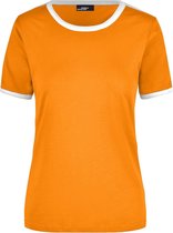 James and Nicholson - Dames T-Shirt (Oranje/Wit) Maat XXL - EK-WK-Olympische Spelen