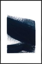 JUNIQE - Poster met kunststof lijst Minimal 3 -13x18 /Blauw & Wit