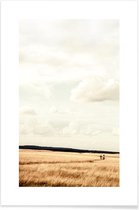 JUNIQE - Poster Meadow Walks -13x18 /Bruin & Grijs
