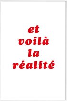 JUNIQE - Poster met kunststof lijst Realite No. 3 -20x30 /Rood & Wit