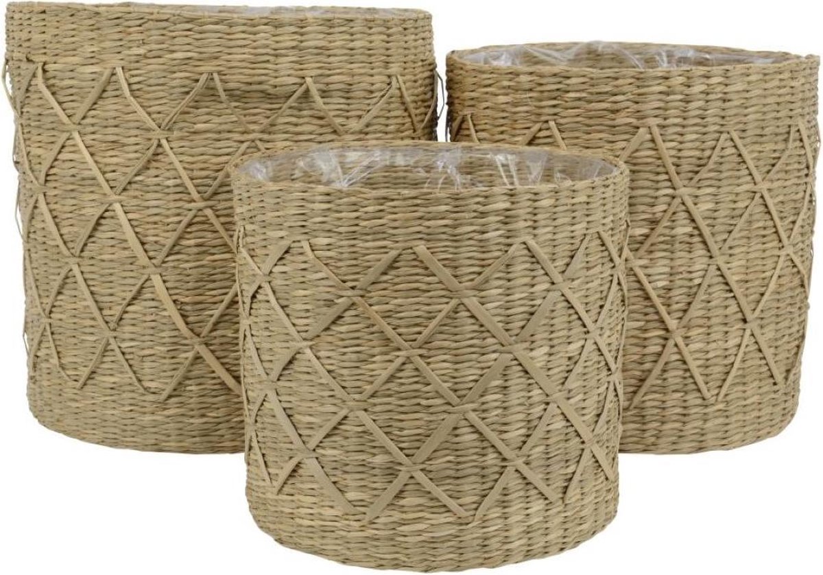 Basket sea grass M L28.00-W28.00-H26.50cm natural