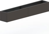 MySteel Gepoedercoat staal plantenbak Texas xxl 2400x300  - Kleur: RAL9005 (zwart) - Hoogte: 400mm