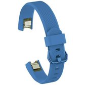 Siliconen polsband in effen kleur voor FITBIT Alta / HR, maat: L (Turks blauw)