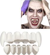 Echt goud galvaniseren Halloween-decoratie kunstgebit en slagtandpak COS-rekwisieten (zilver)