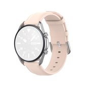 Voor Galaxy Watch 3 45 mm ronde staart lederen band, maat: gratis maat 22 mm (lichtroze)