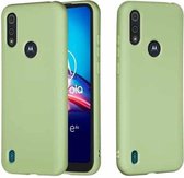 Voor Motorola Moto E6s (2020) Pure Color Vloeibare siliconen schokbestendige volledige dekking beschermhoes (groen)