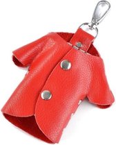 Autosleutel portemonnee houder echt leer unisex sleutel organizer tas (rood)
