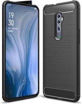 TPU-hoesje van koolstofvezel met geborstelde textuur voor OPPO Reno (zoom) (zwart)