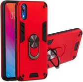 Voor vivo Y91c / Y93 / Y91i / Y90 (Indiase versie) 2 in 1 Armor Series PC + TPU beschermhoes met ringhouder (rood)