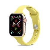 Voor Apple Wacth 5/4 40 mm & 3/2/1 38 mm dunne siliconen vervangende polsband horlogeband (geel)