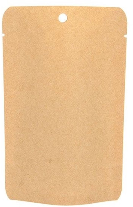 Stand Up Pochettes Kraft Compostable 10.2x6x15.2cm sans fermeture à poignée | 57 grammes (100 pièces)