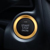 Auto Motor Start Sleutel Drukknopring Trim Aluminium Sticker Decoratie voor Mazda (goud)