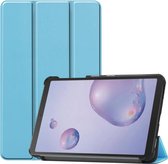 Voor Galaxy Tab A 8.4 (2020) Custer-patroon Pure kleur Horizontale flip lederen tas met drievoudige houder (hemelsblauw)