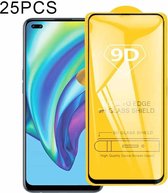 Voor OPPO Reno4 Lite 25 STKS 9D Volledige lijm Volledig scherm gehard glasfilm