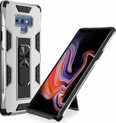 Voor Samsung Galaxy Note 9 Soldier Armor Shockproof TPU + PC Magnetische beschermhoes met houder (zilver)