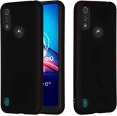 Voor Motorola Moto E6s (2020) Pure Color Vloeibare siliconen schokbestendige volledige dekking beschermhoes (zwart)